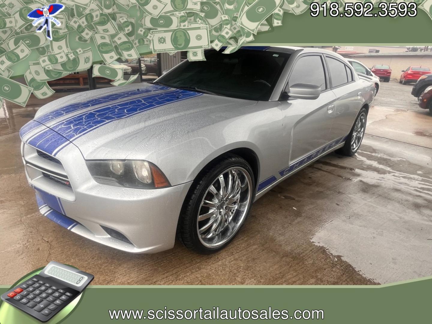 2012 SILVER DODGE CHARGER SE SE (2C3CDXBG9CH) with an 3.6L V6 DOHC 24V engine, 5-Speed Automatic transmission, located at 8101 E. Skelly Dr., Tulsa, OK, 74129, (918) 592-3593, 36.121891, -95.888802 - Photo#0